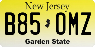 NJ license plate B85OMZ