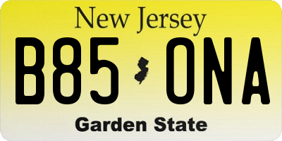 NJ license plate B85ONA