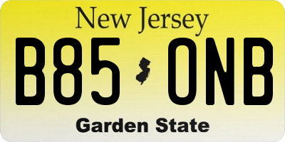 NJ license plate B85ONB
