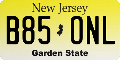 NJ license plate B85ONL
