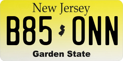 NJ license plate B85ONN