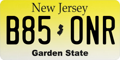 NJ license plate B85ONR