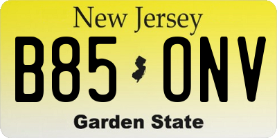 NJ license plate B85ONV