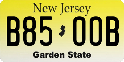 NJ license plate B85OOB