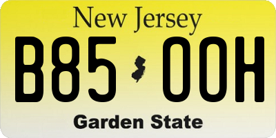 NJ license plate B85OOH