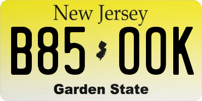 NJ license plate B85OOK