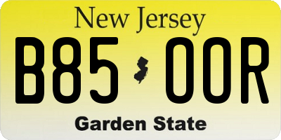 NJ license plate B85OOR