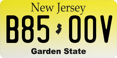 NJ license plate B85OOV