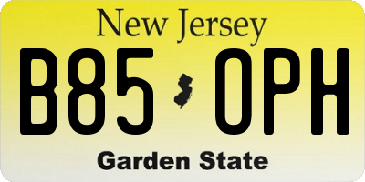 NJ license plate B85OPH