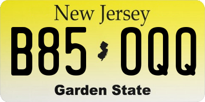 NJ license plate B85OQQ