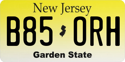 NJ license plate B85ORH