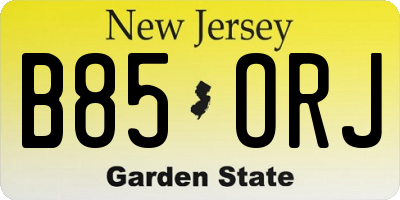 NJ license plate B85ORJ