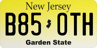 NJ license plate B85OTH