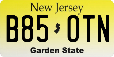 NJ license plate B85OTN
