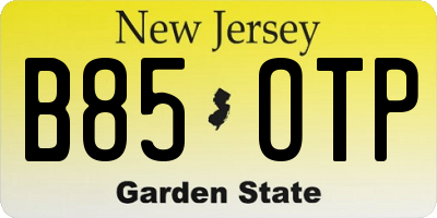 NJ license plate B85OTP