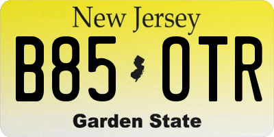NJ license plate B85OTR