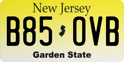 NJ license plate B85OVB