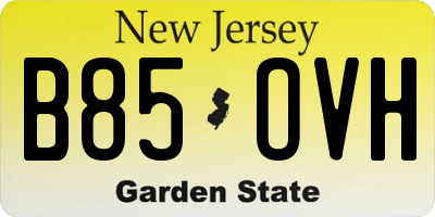 NJ license plate B85OVH