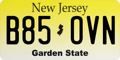 NJ license plate B85OVN