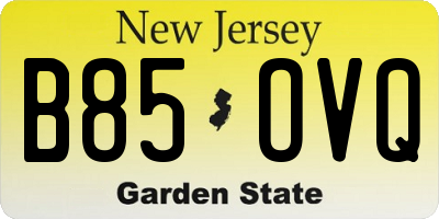 NJ license plate B85OVQ