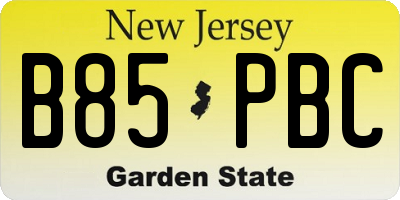 NJ license plate B85PBC