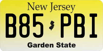 NJ license plate B85PBI