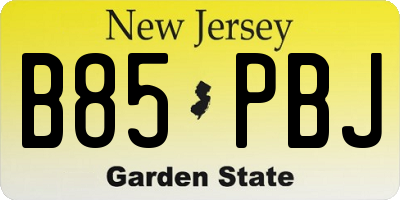NJ license plate B85PBJ