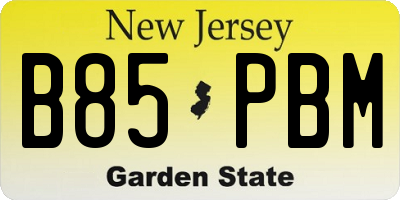 NJ license plate B85PBM