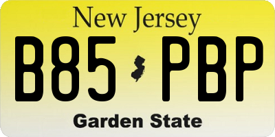 NJ license plate B85PBP