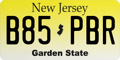 NJ license plate B85PBR