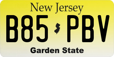 NJ license plate B85PBV