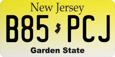 NJ license plate B85PCJ