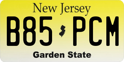NJ license plate B85PCM
