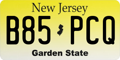 NJ license plate B85PCQ