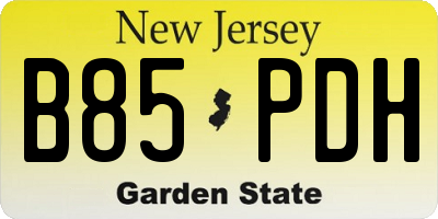 NJ license plate B85PDH