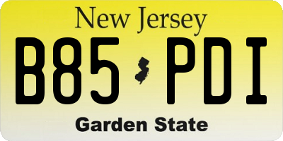 NJ license plate B85PDI