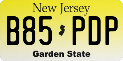 NJ license plate B85PDP