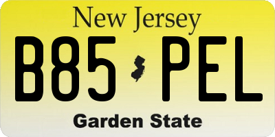 NJ license plate B85PEL