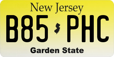 NJ license plate B85PHC
