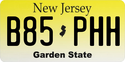 NJ license plate B85PHH