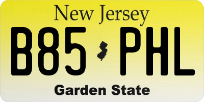 NJ license plate B85PHL