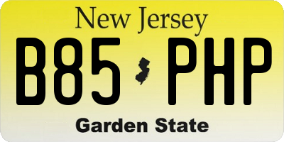 NJ license plate B85PHP