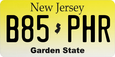 NJ license plate B85PHR