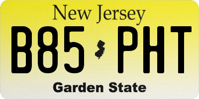 NJ license plate B85PHT