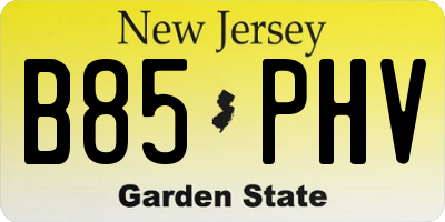 NJ license plate B85PHV