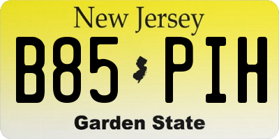 NJ license plate B85PIH