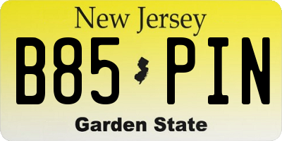 NJ license plate B85PIN