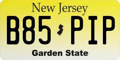 NJ license plate B85PIP