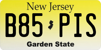 NJ license plate B85PIS