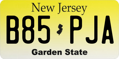 NJ license plate B85PJA